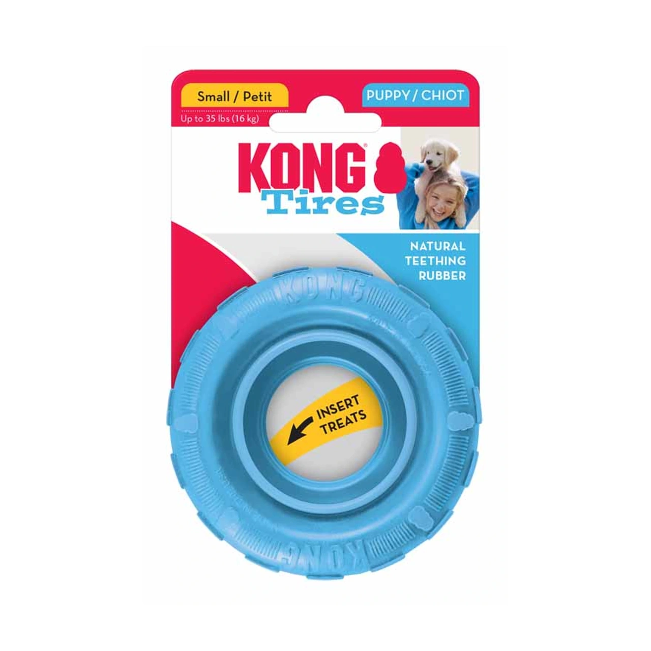 KONG Puppy Tyres S - fyldbart gummidæk til hvalpe